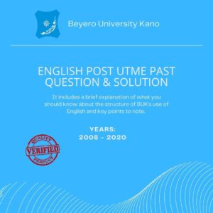 English BUK post UTME past questions and answers 2008-2020